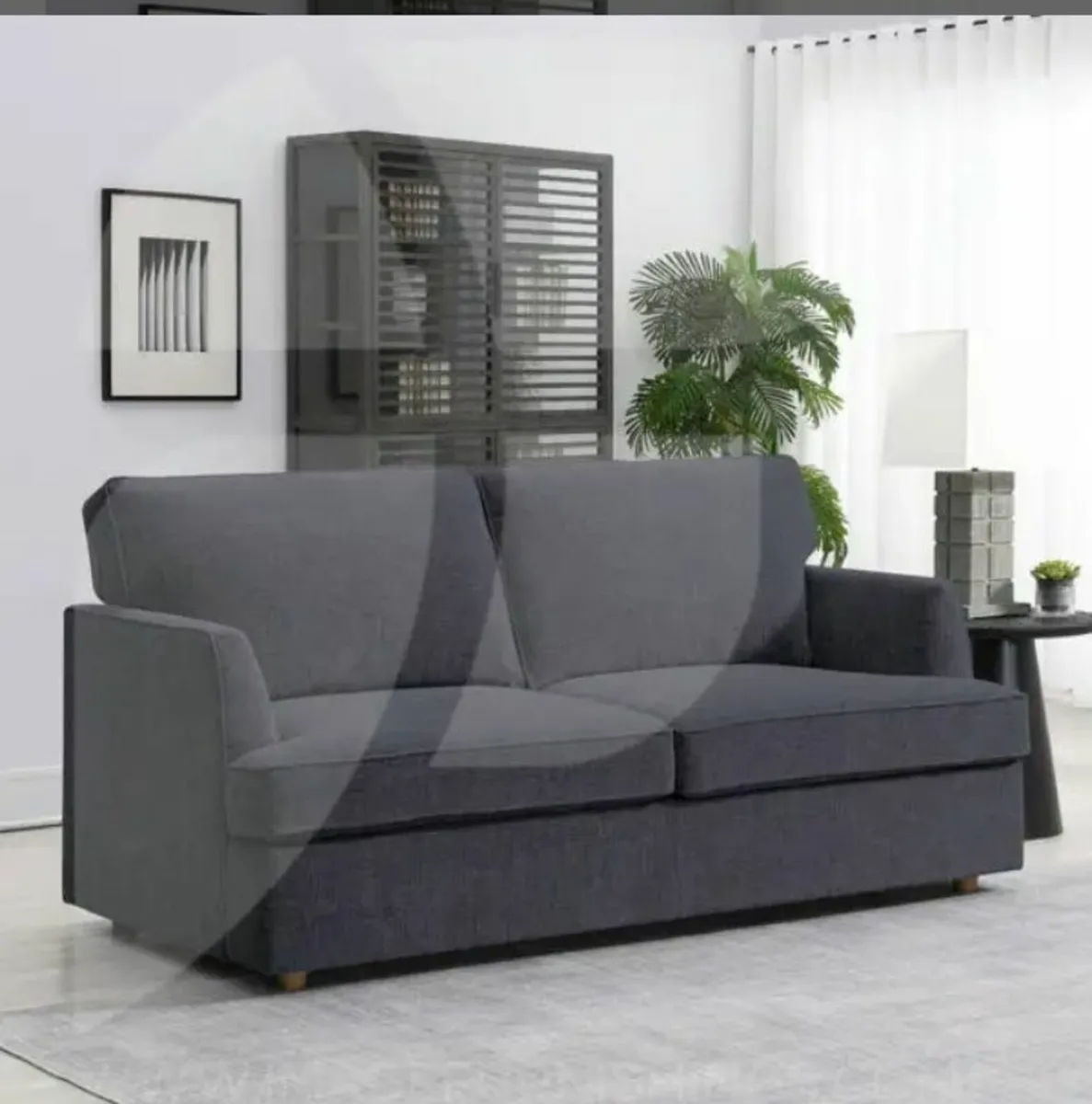 Felix Sofa Bed Dark Grey w/Hinged Drop Back - Image 1