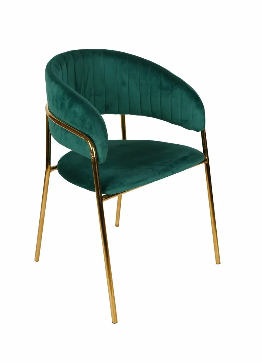 Azure Glam Velvet Chair - Image 1