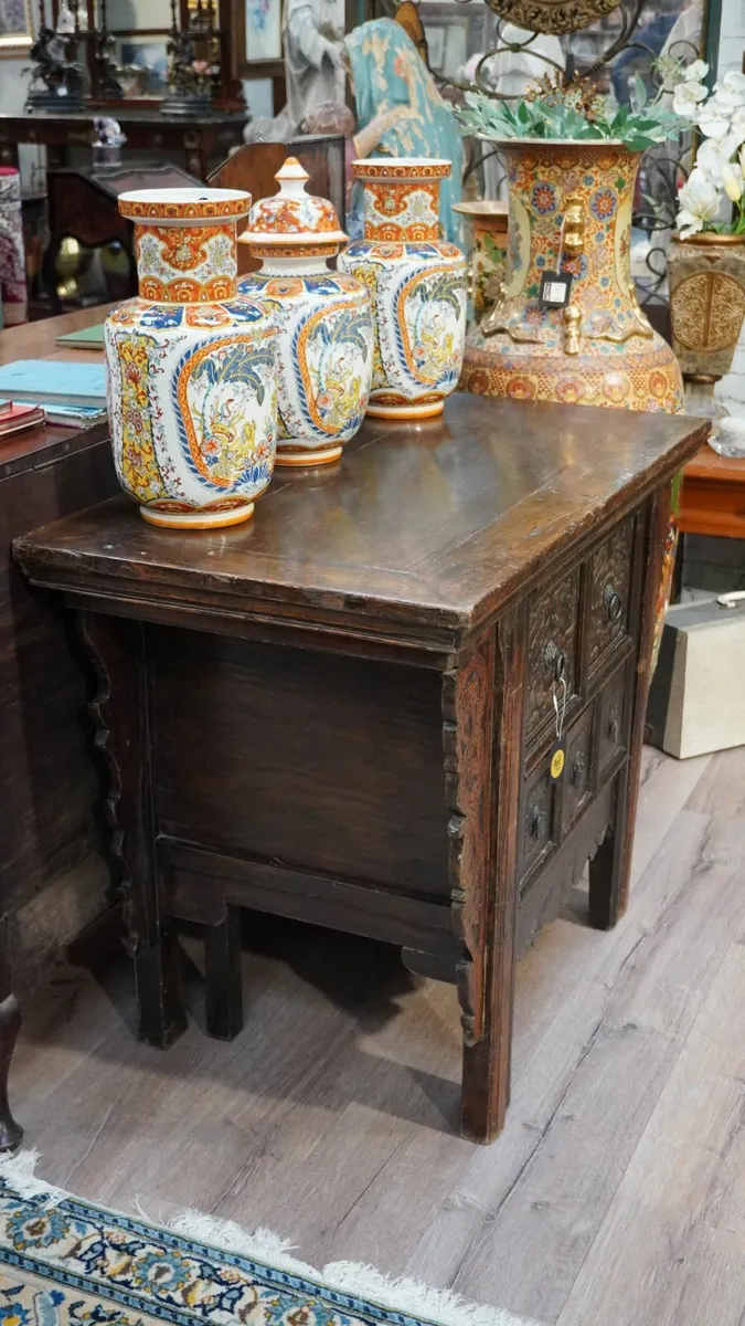 Antique Chinese Elm Desk/Altar Table - Image 3