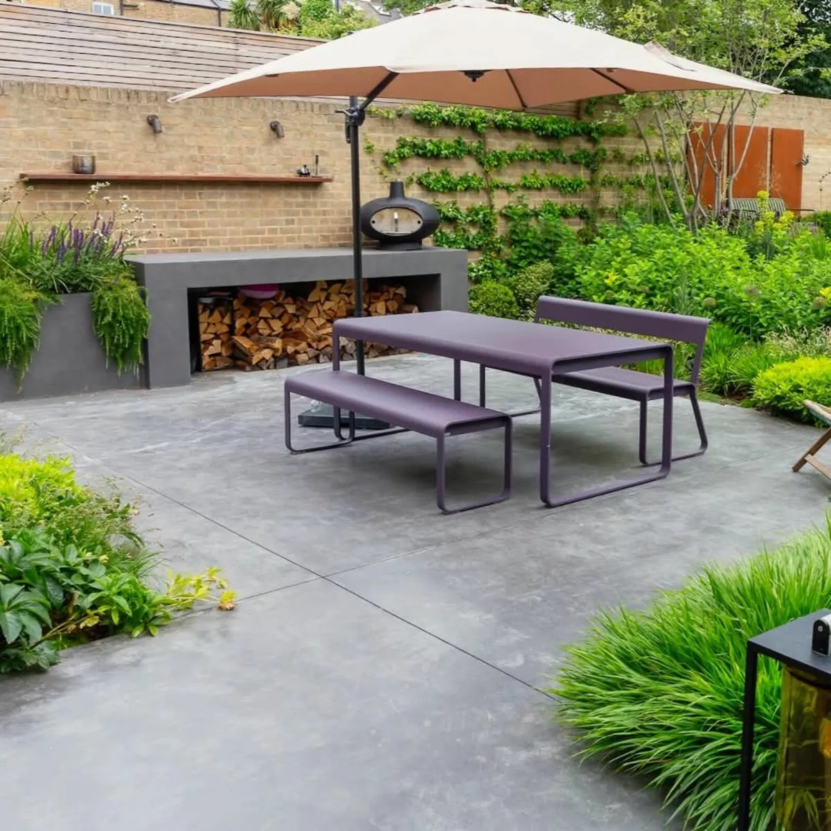 Concrete patio area