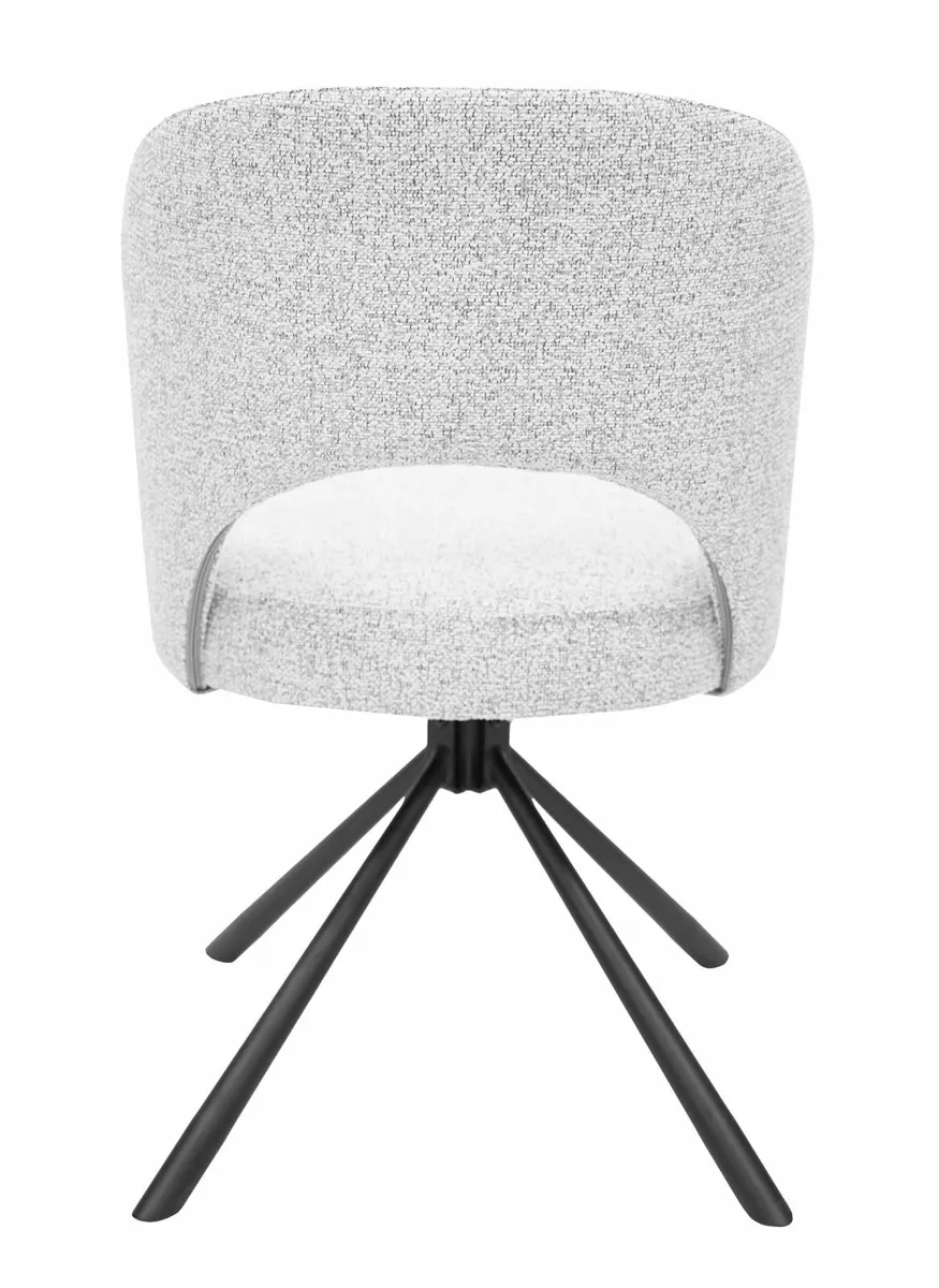 Verve43 Grey Chenille Swivel Chair - Image 2