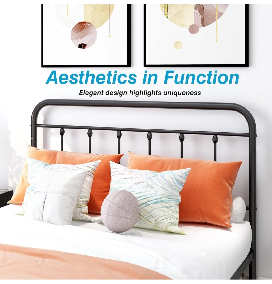 Double Bed Frame with Headboard and Footboard Heav - Image 2