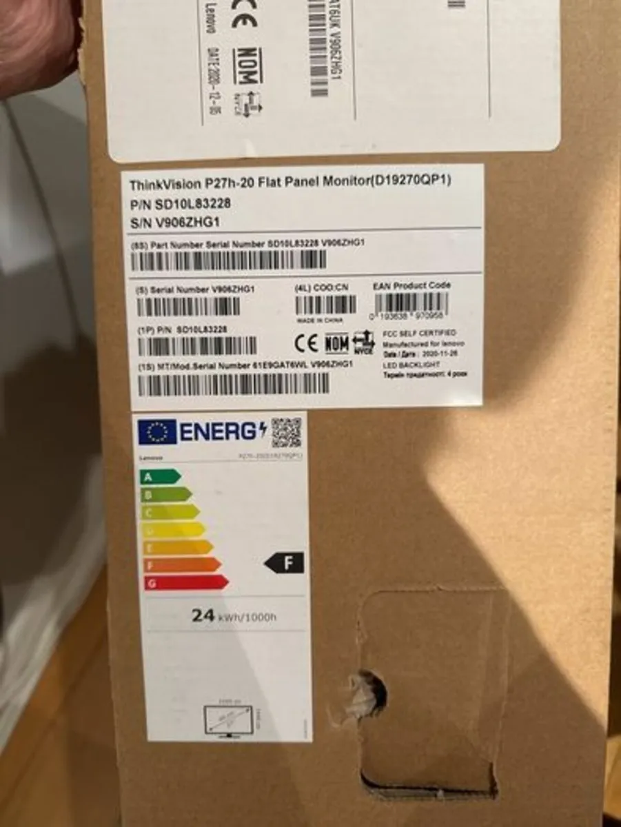 Lenovo ThinkVision P27h-20 Monitor (For Parts or R - Image 2