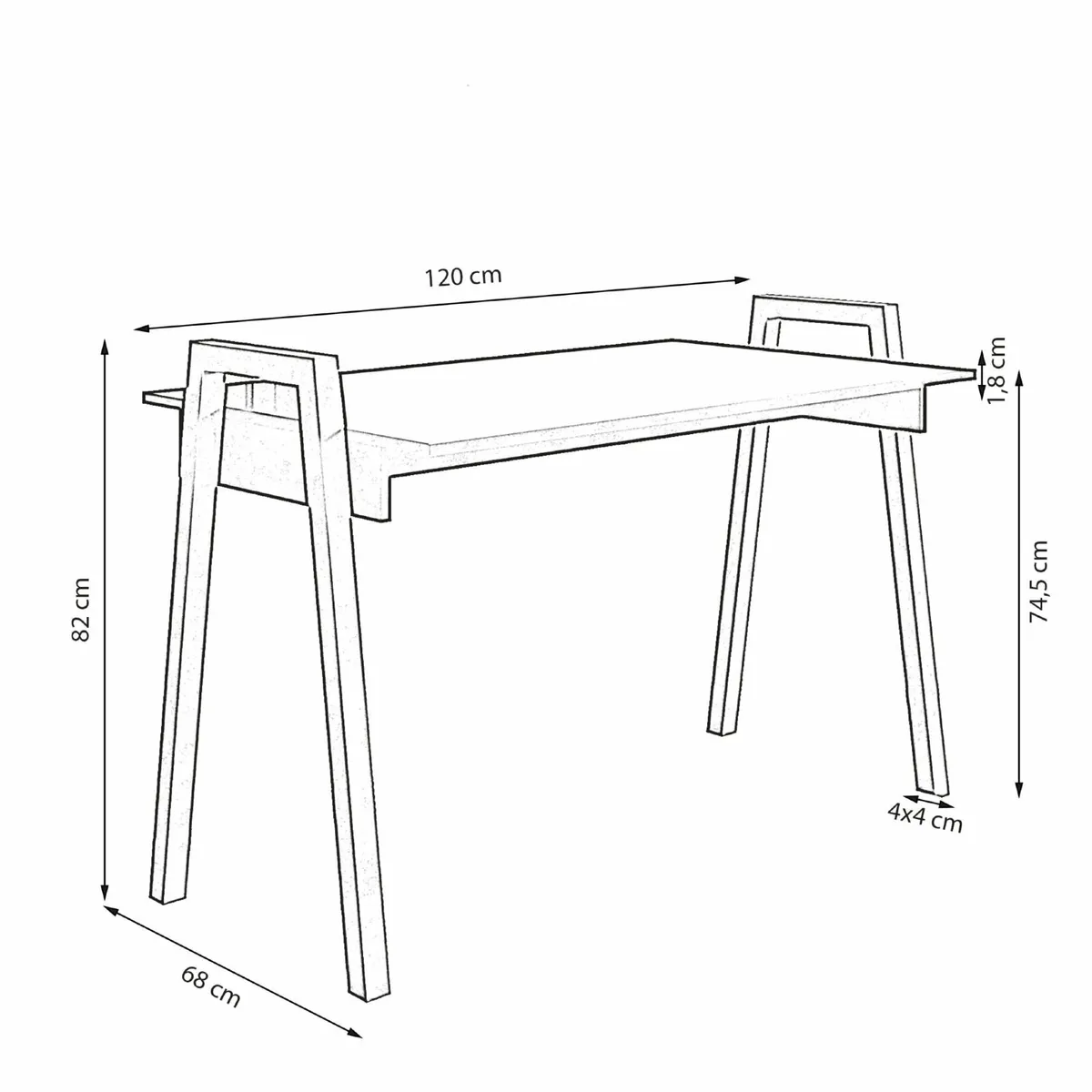 Adele Minimal Desk with 120×68×75 - Image 2