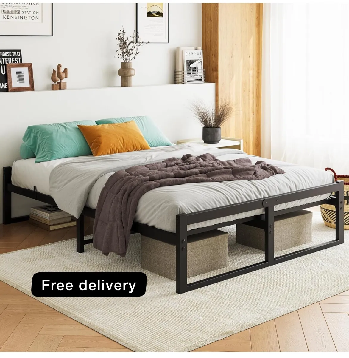 King Size Metal Bed Frame Platform - Image 1