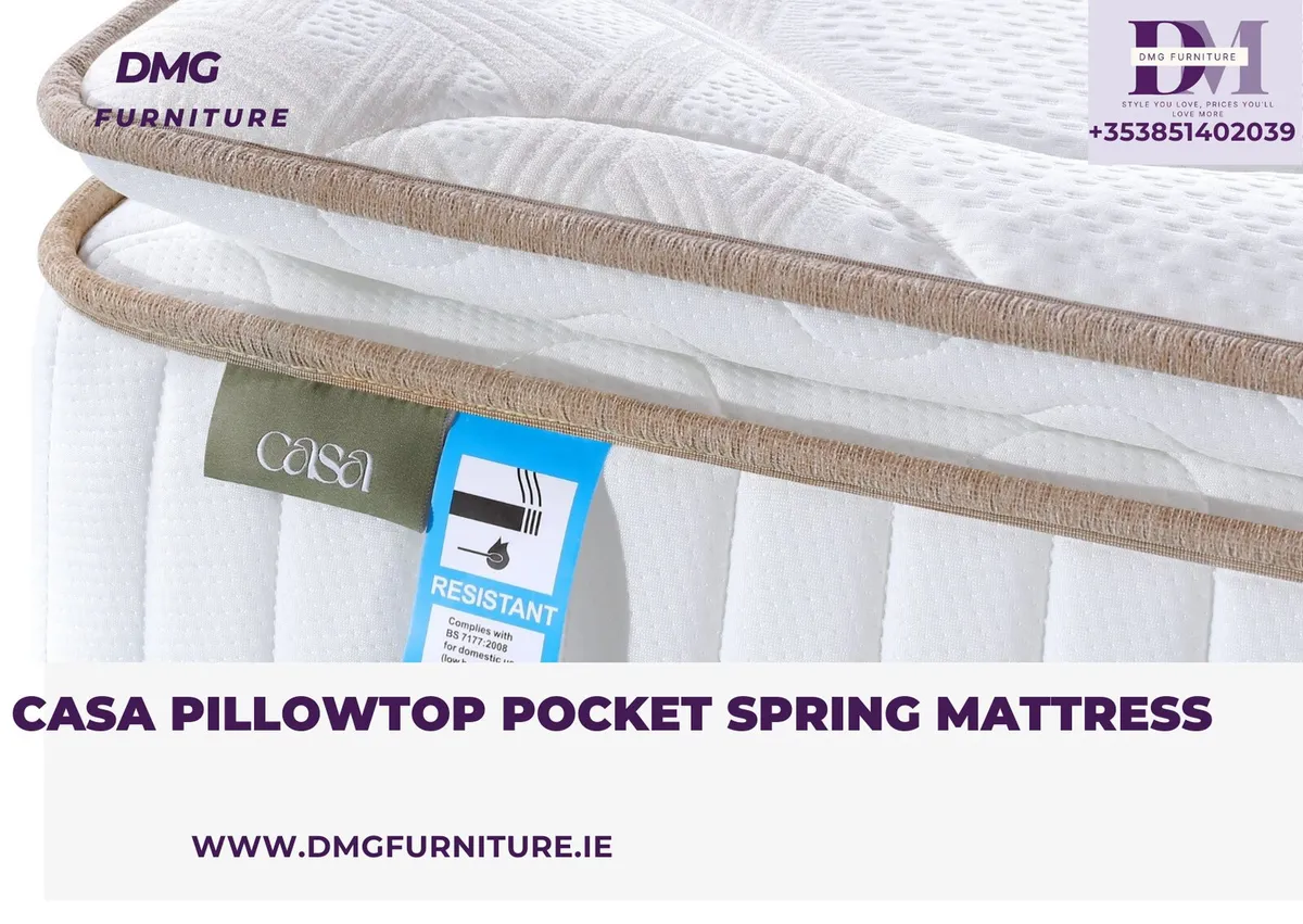 New CASA Pillowtop Pocket Spring Mattress - Image 3