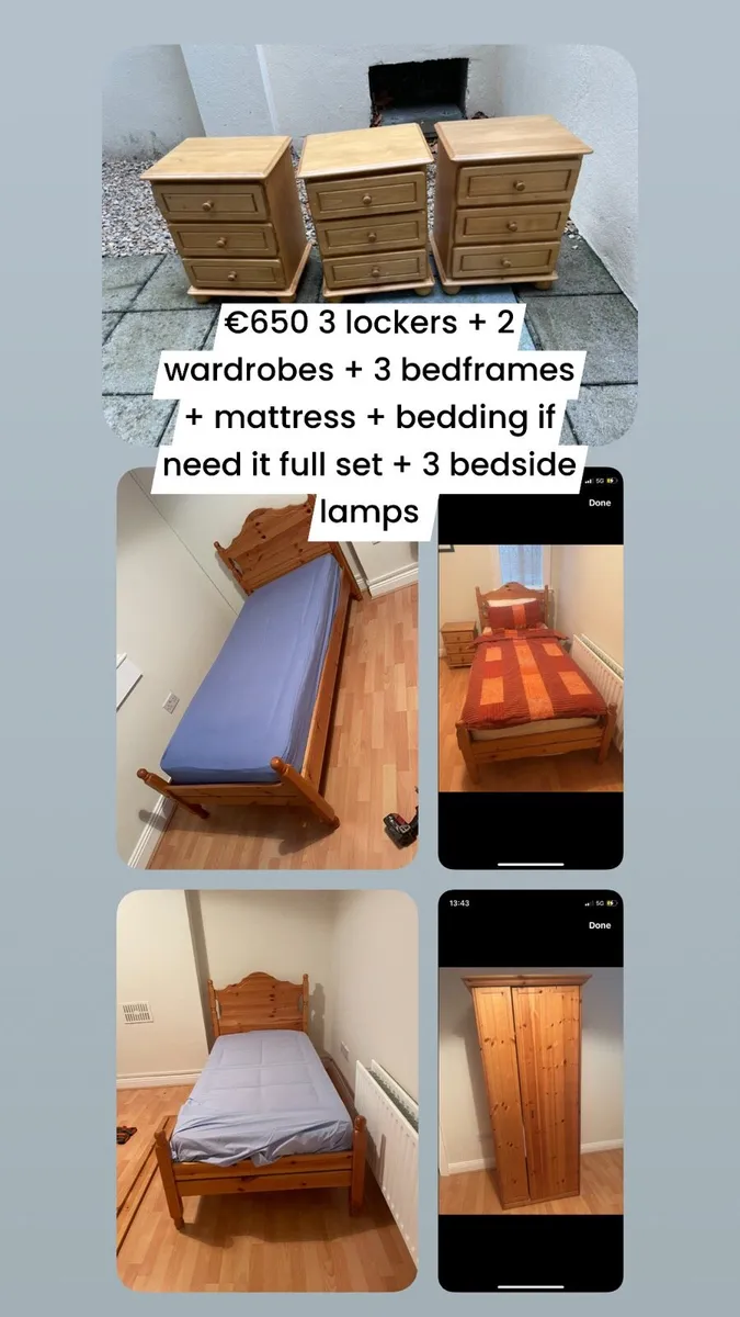 3 single bedroom furniture - Image 1