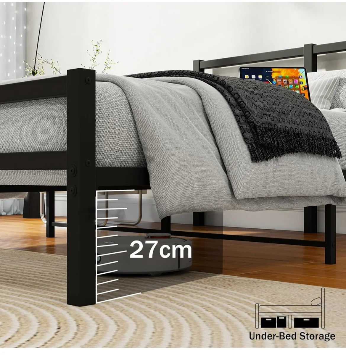5ft King Bed Frame with Headboard,150x200cm - Image 4