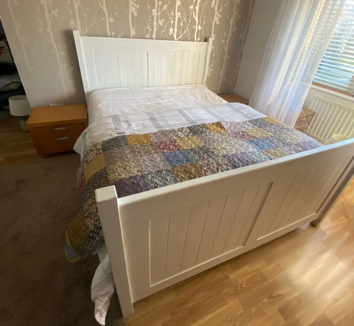 Stunning White Solid King Size Bed - Can Deliver
