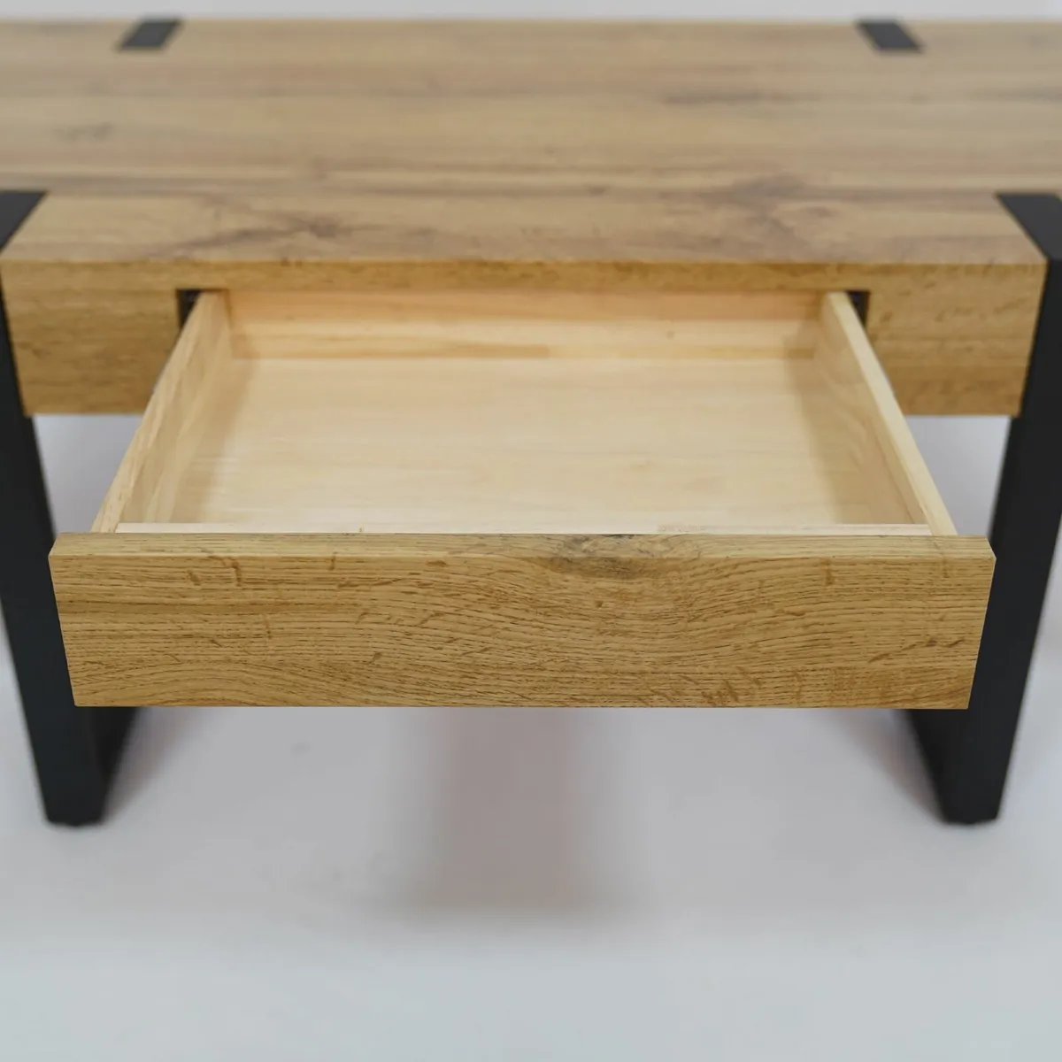 Ines Industrial Coffee Table with Drawer - Image 4
