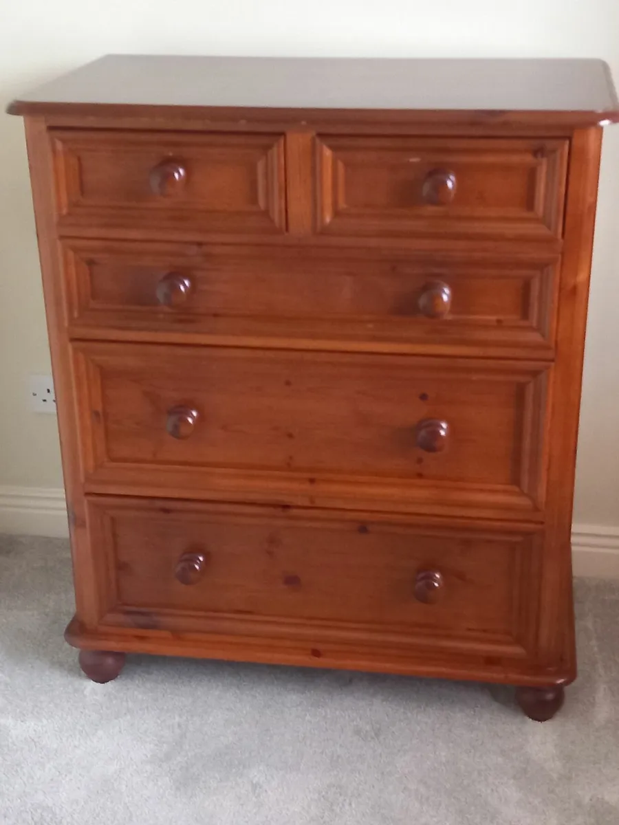 Cherry Lacquer Solid Pine Chest of Drawers - Image 2