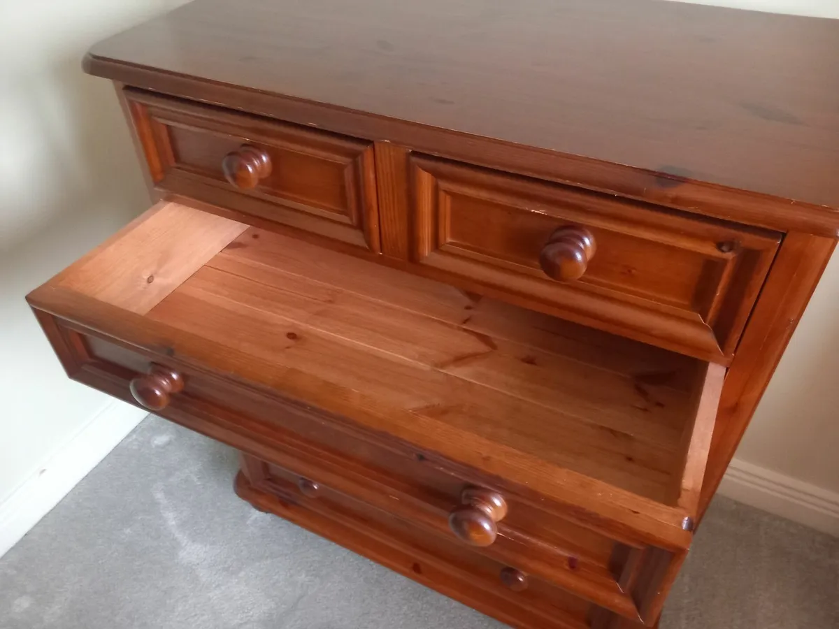Cherry Lacquer Solid Pine Chest of Drawers - Image 4
