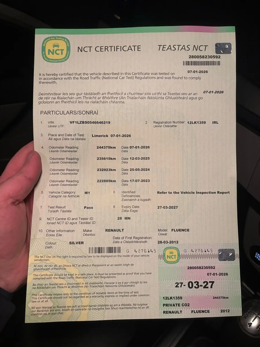 2012 Renault Fluence diesel NEW NCT 03/27 - Image 2