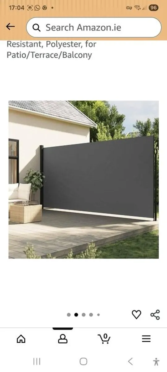 Retractable side awning for patio - Image 2