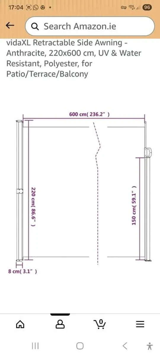 Retractable side awning for patio - Image 4