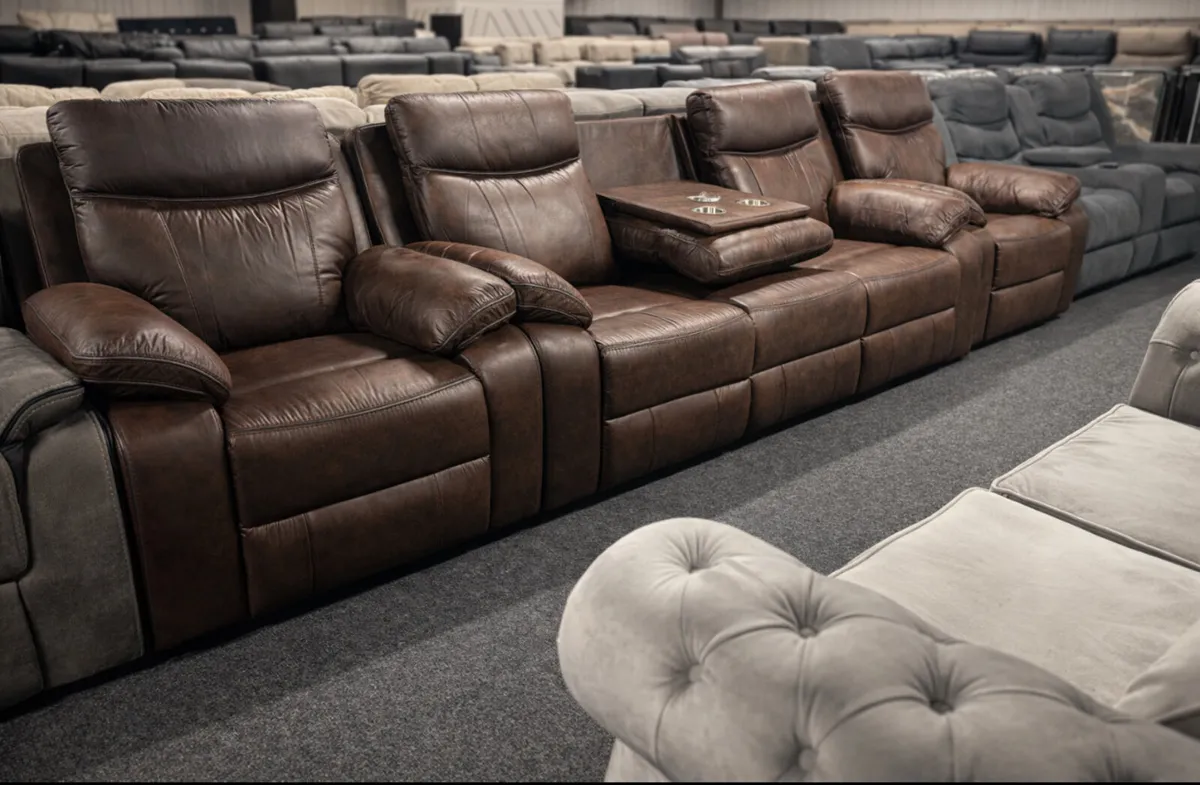 New 3+1+1 Brown Washington Recliner Sofas - Image 2