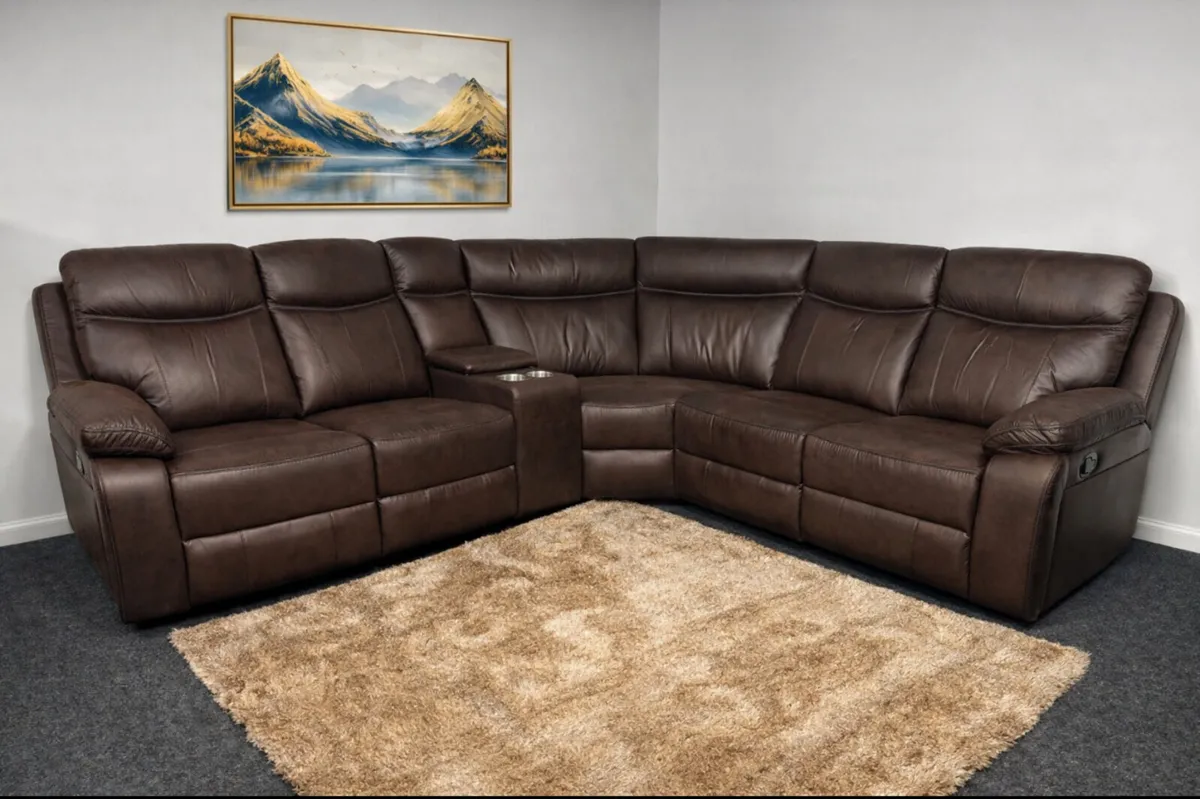 New Dark Brown Corner Sofa Free Delivery - Image 2