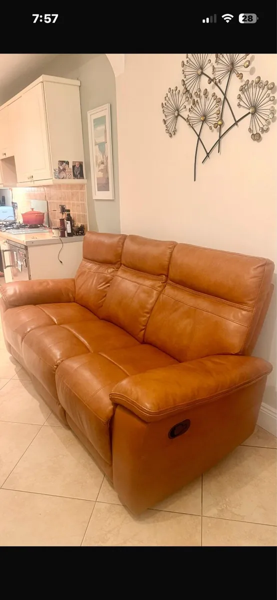 3 Seater Leather Recliner - Image 1