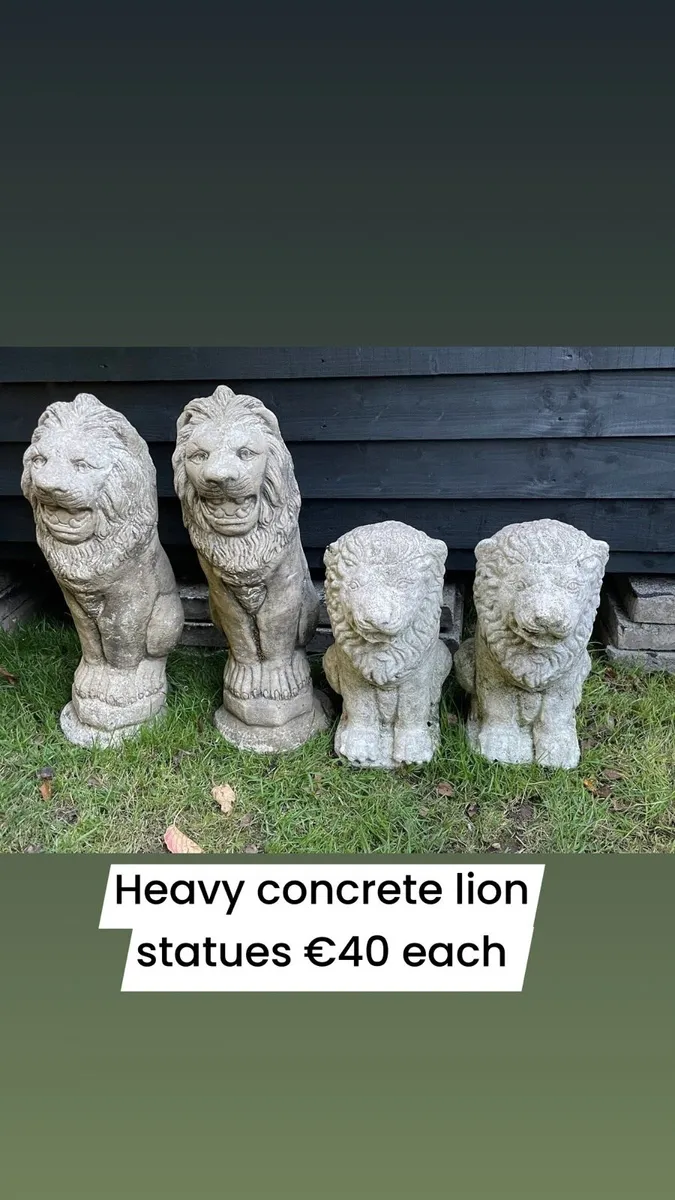 Concrete stone lions