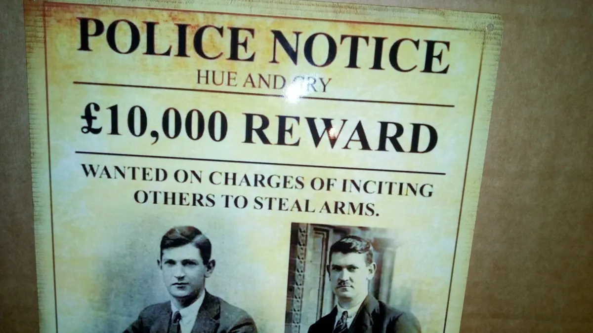 Michael Collins reward poster tin metal sign - Image 3