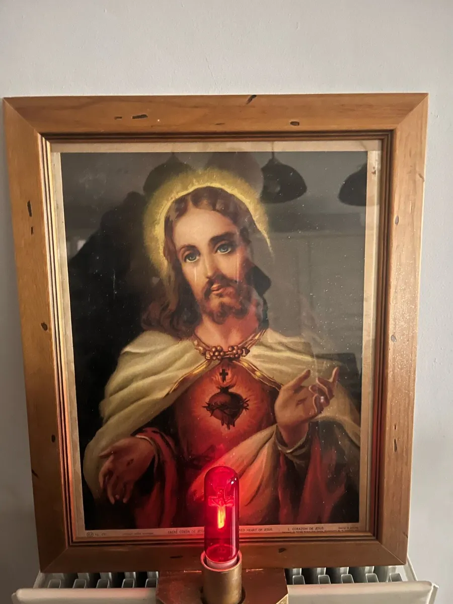 Vintage Sacred Heart Picture - Image 1