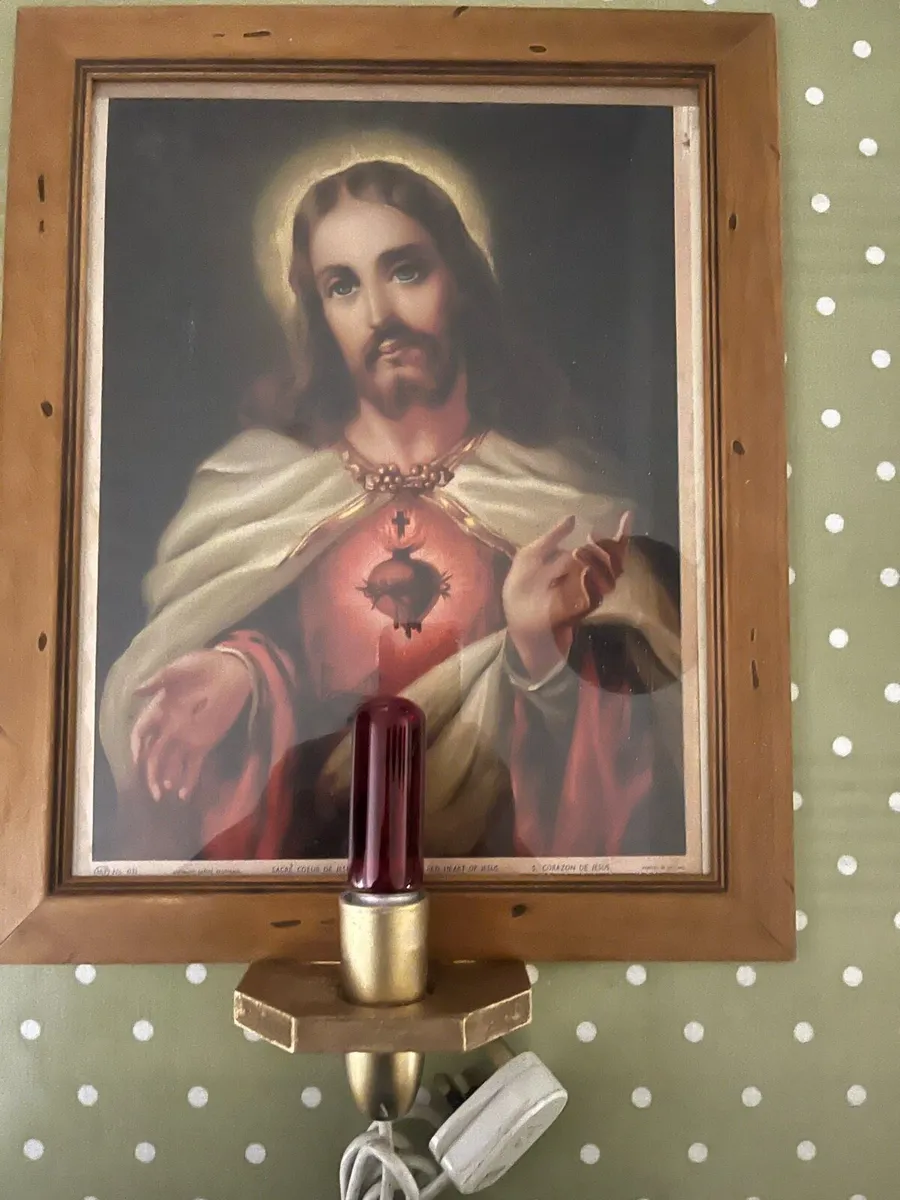 Vintage Sacred Heart Picture - Image 2