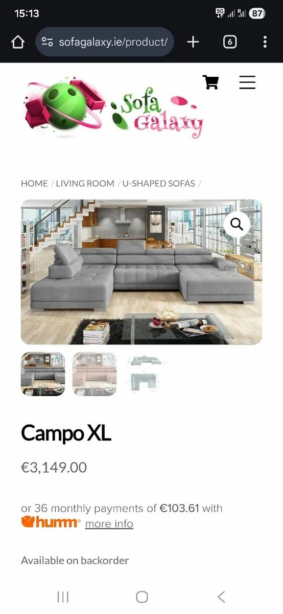 Electric, U shape sofa. - Image 3