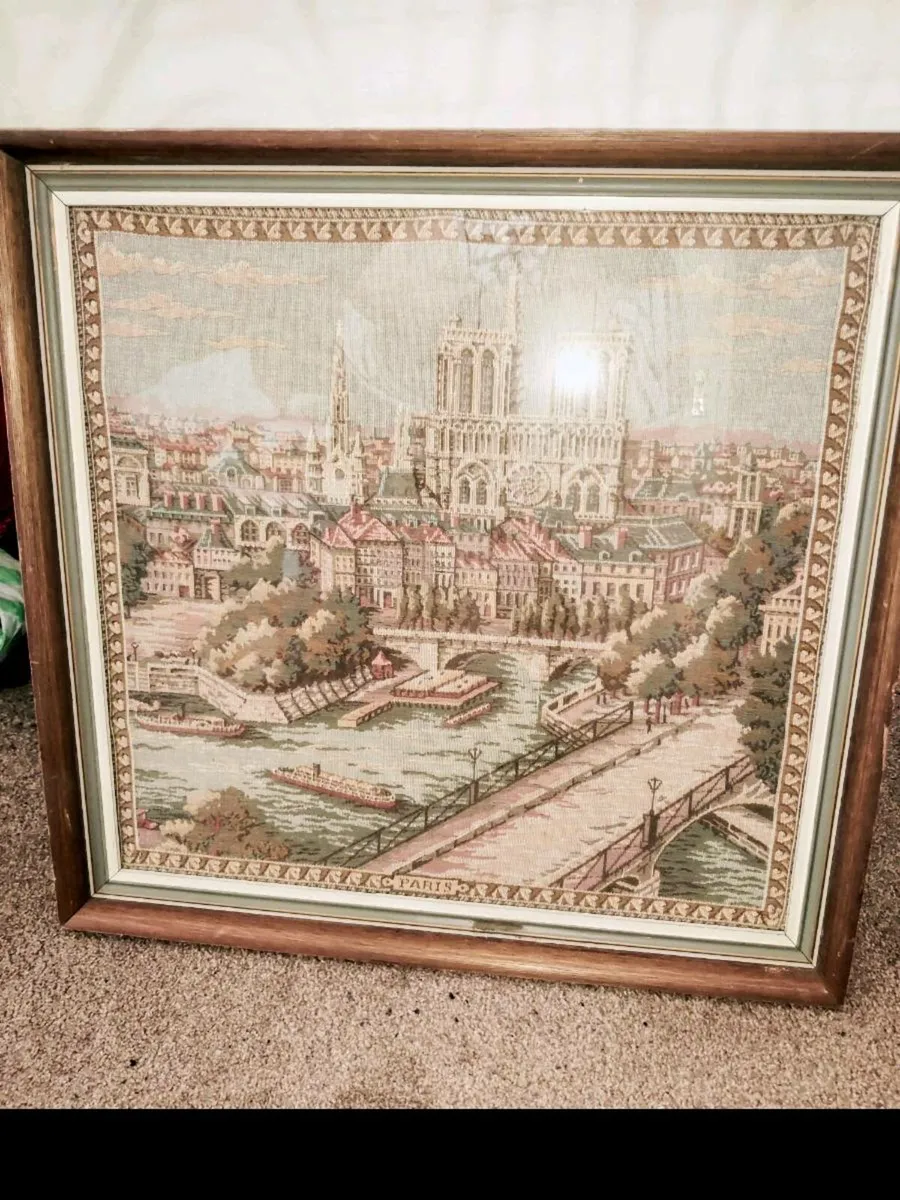 16TH CENTURY SCENE, Huge Tapestry Wall OAK Frame ! - Image 1