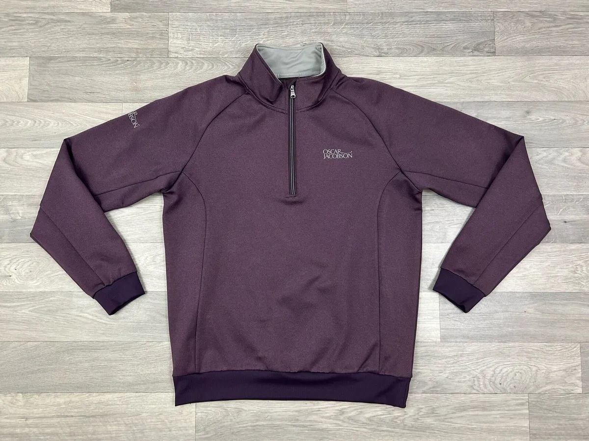 Oscar Jacobson Half Zip Golf Jumper Mens Medium - Image 1