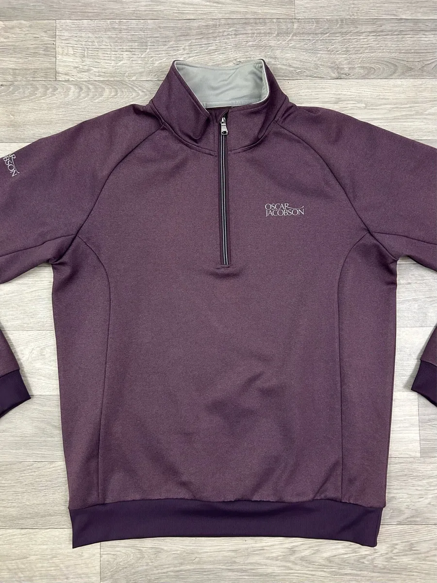 Oscar Jacobson Half Zip Golf Jumper Mens Medium - Image 2