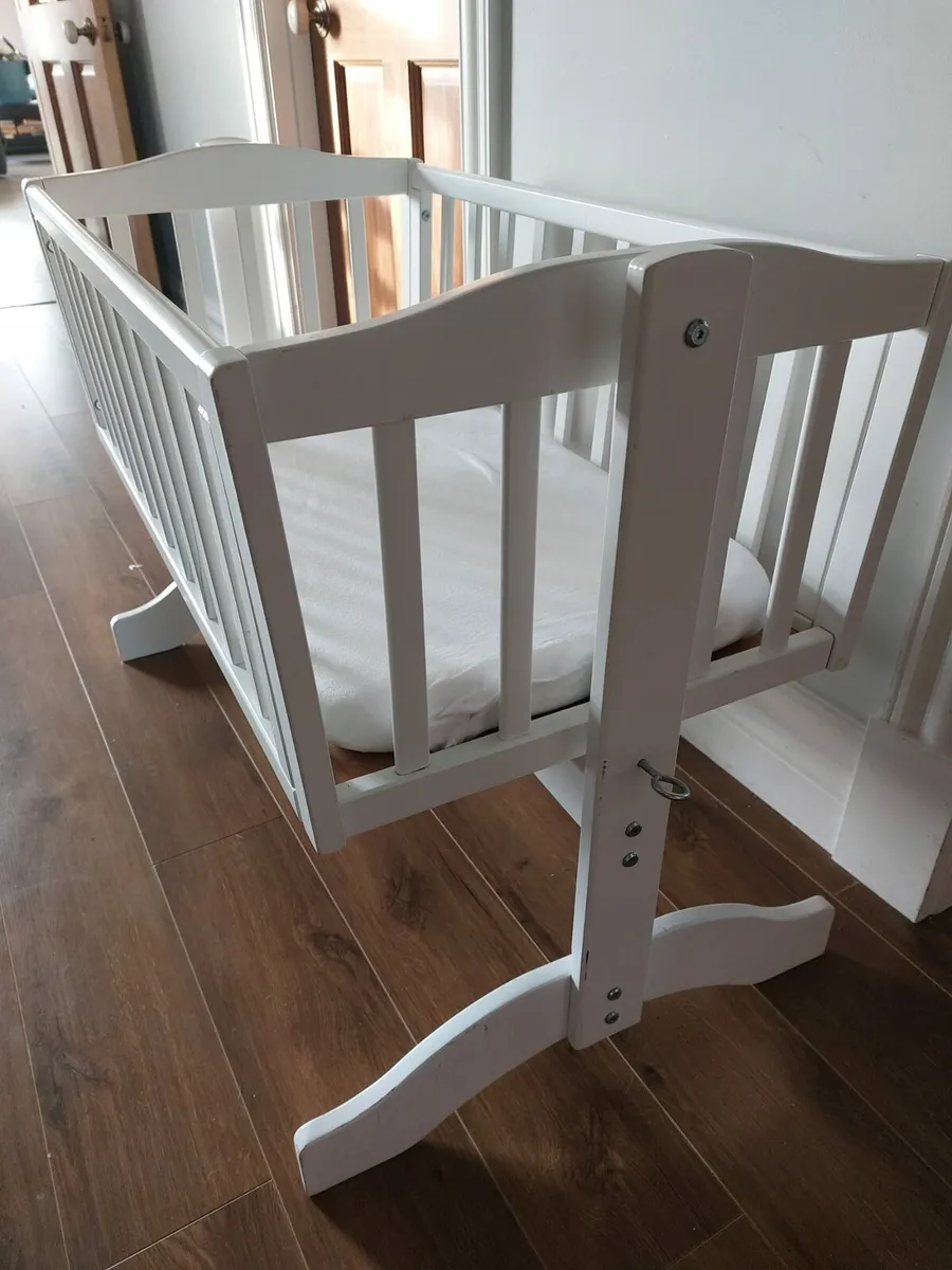 Swinging Crib and Mattress - Image 2