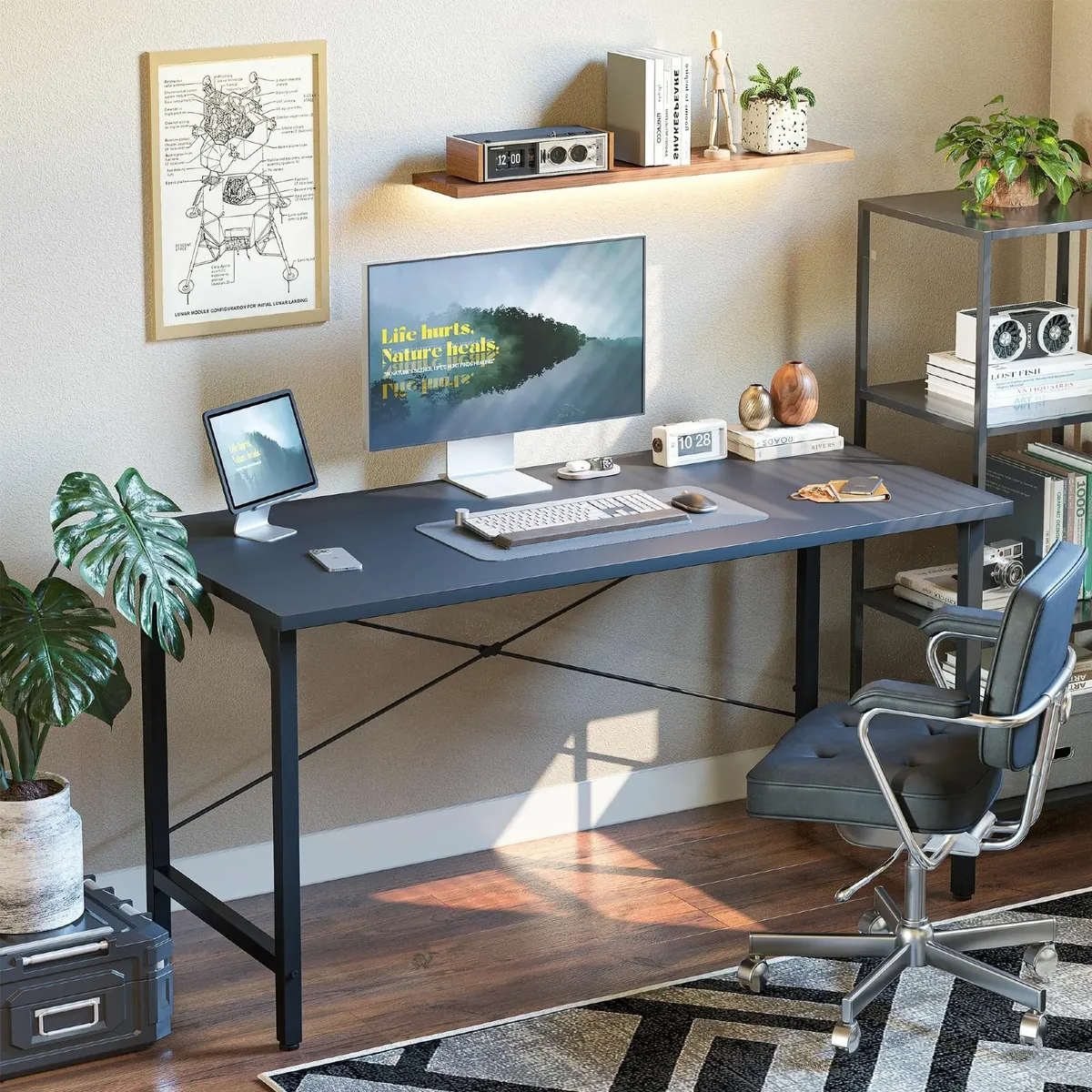 Desk, 100 x 48 cm Computer Desk, Office Table - Image 1