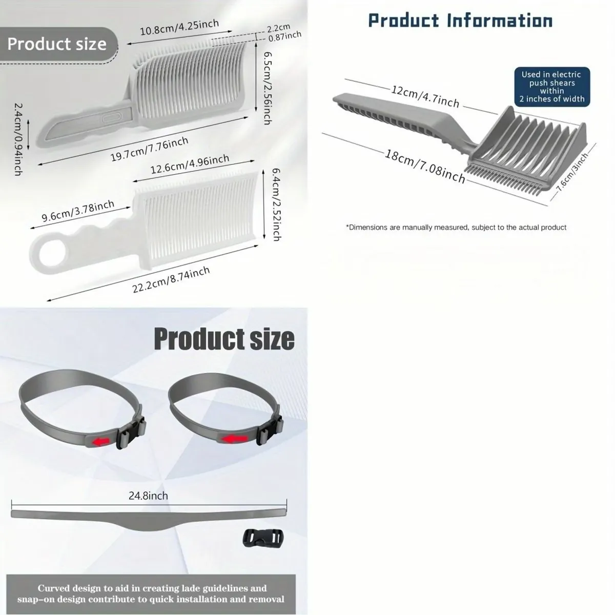 Professional Hair Cutting Guide Set (Curved Neckli - Image 3