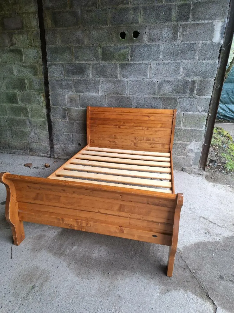 Wooden double bed frame (DELIVERY) - Image 1