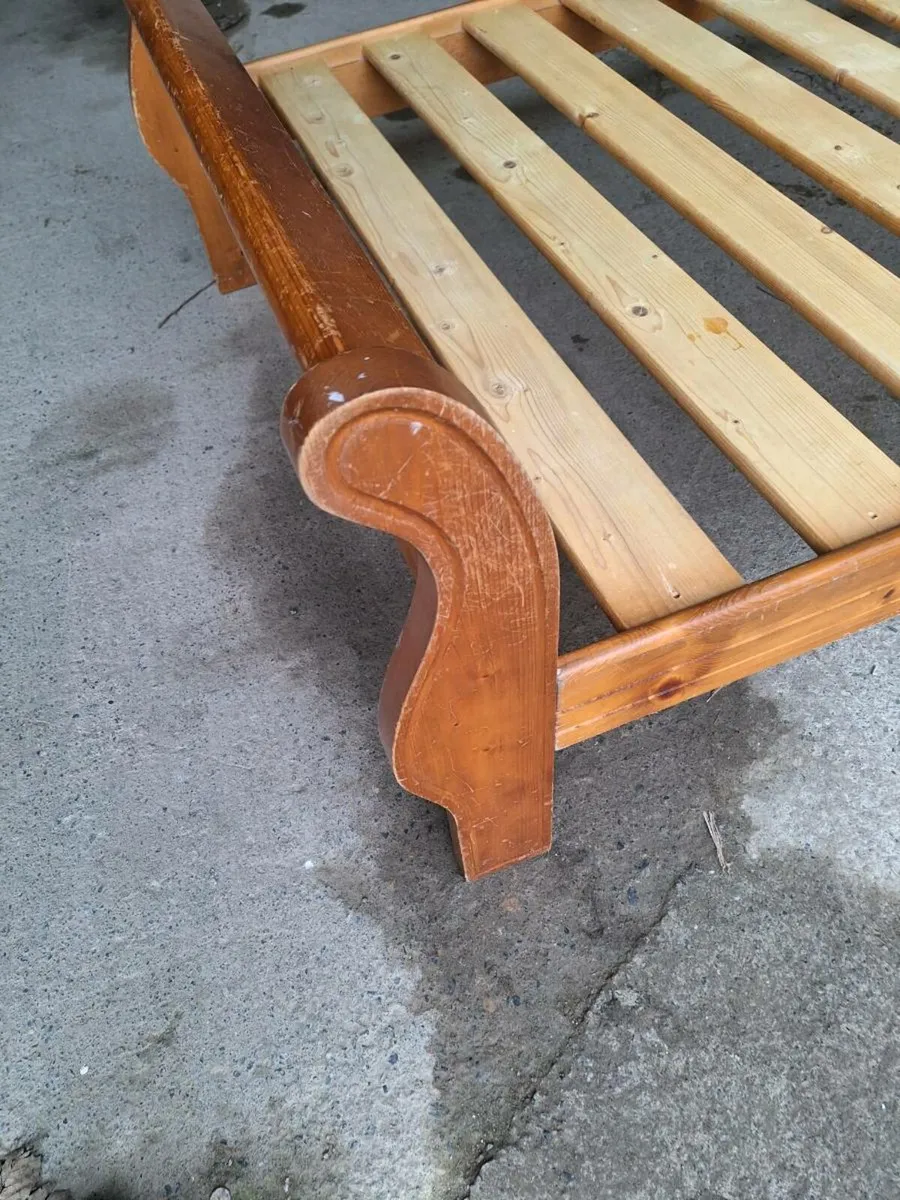 Wooden double bed frame (DELIVERY) - Image 3