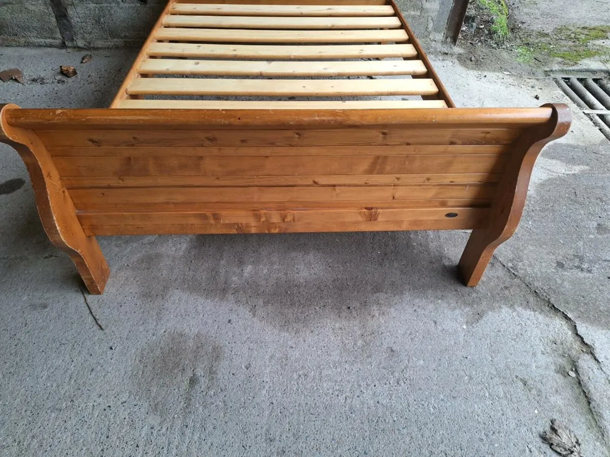 Wooden double bed frame (DELIVERY) - Image 4