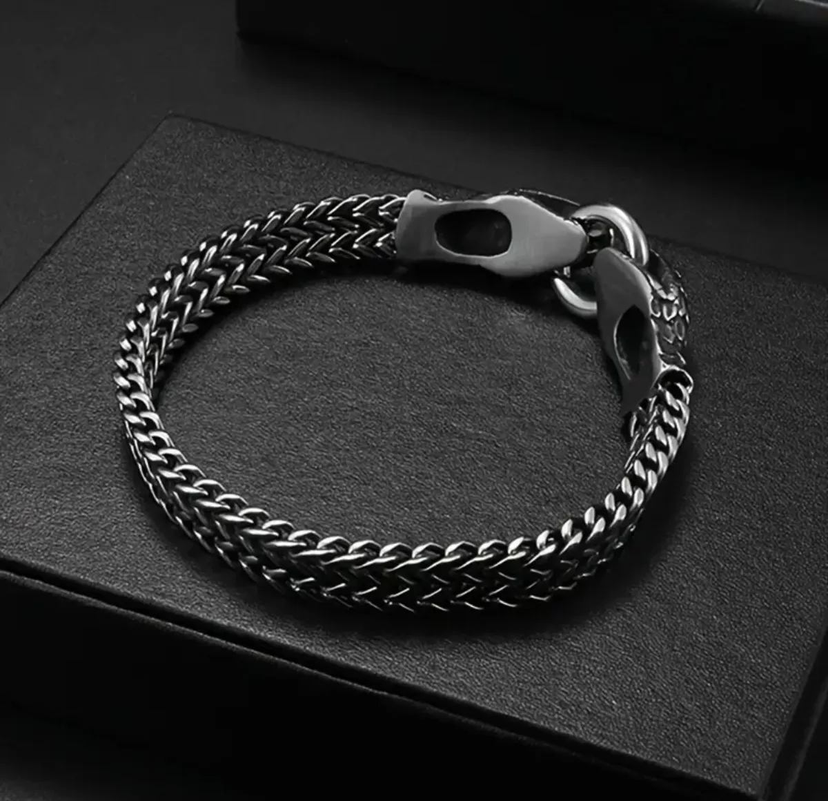 Bold Stainless Steel Dragon Head Bracelet - Image 4