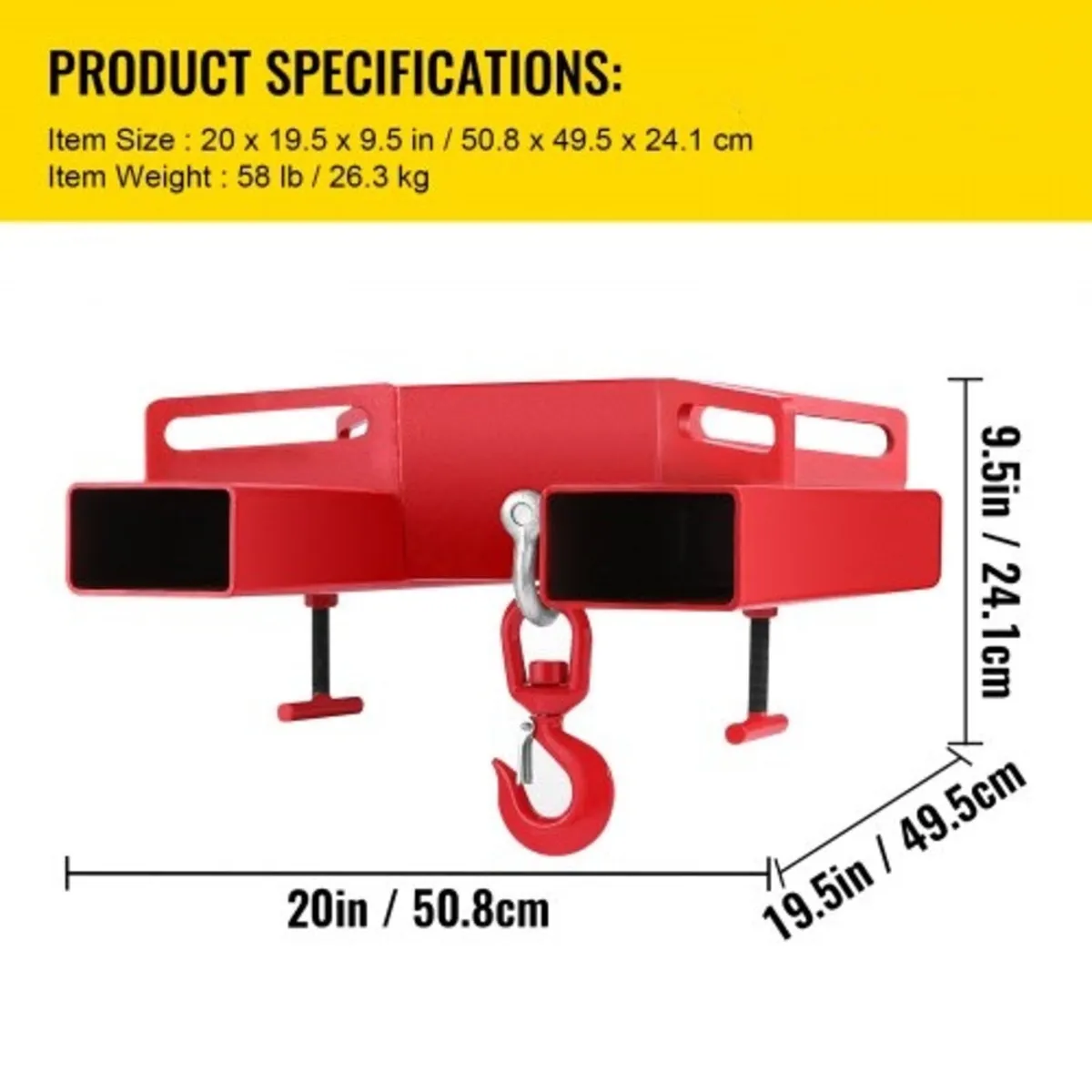3 Ton Forklift Lifting Hook 6000 LBS/3000KG Capaci - Image 3