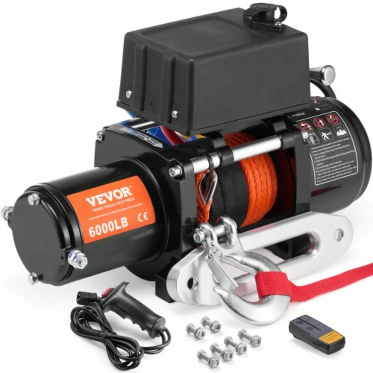 Electric Winch for Truck 2721.6 kg Synthetic Rope - Image 1