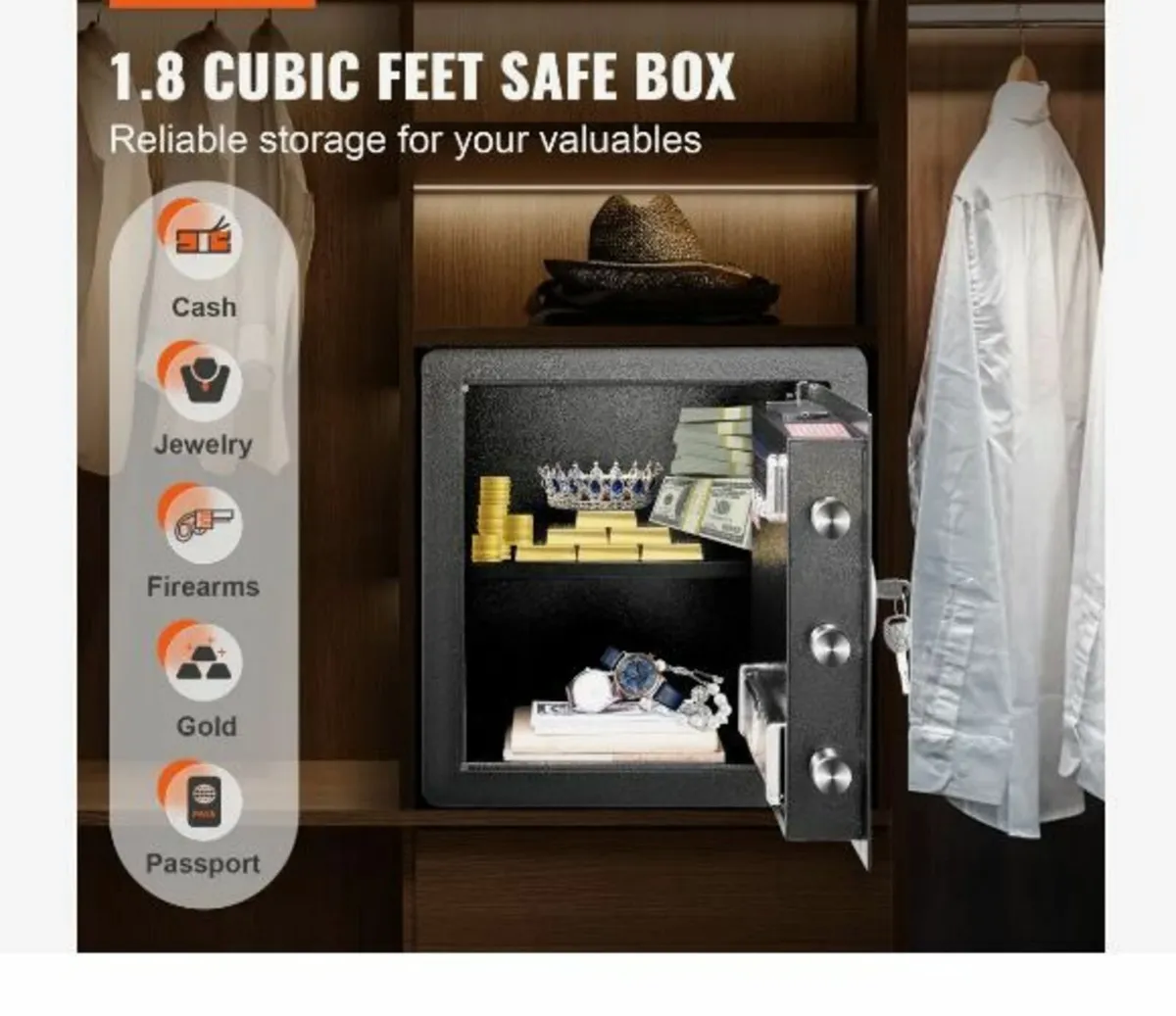 Safe, 51.0 L Home Safe, Steel Security - Image 3