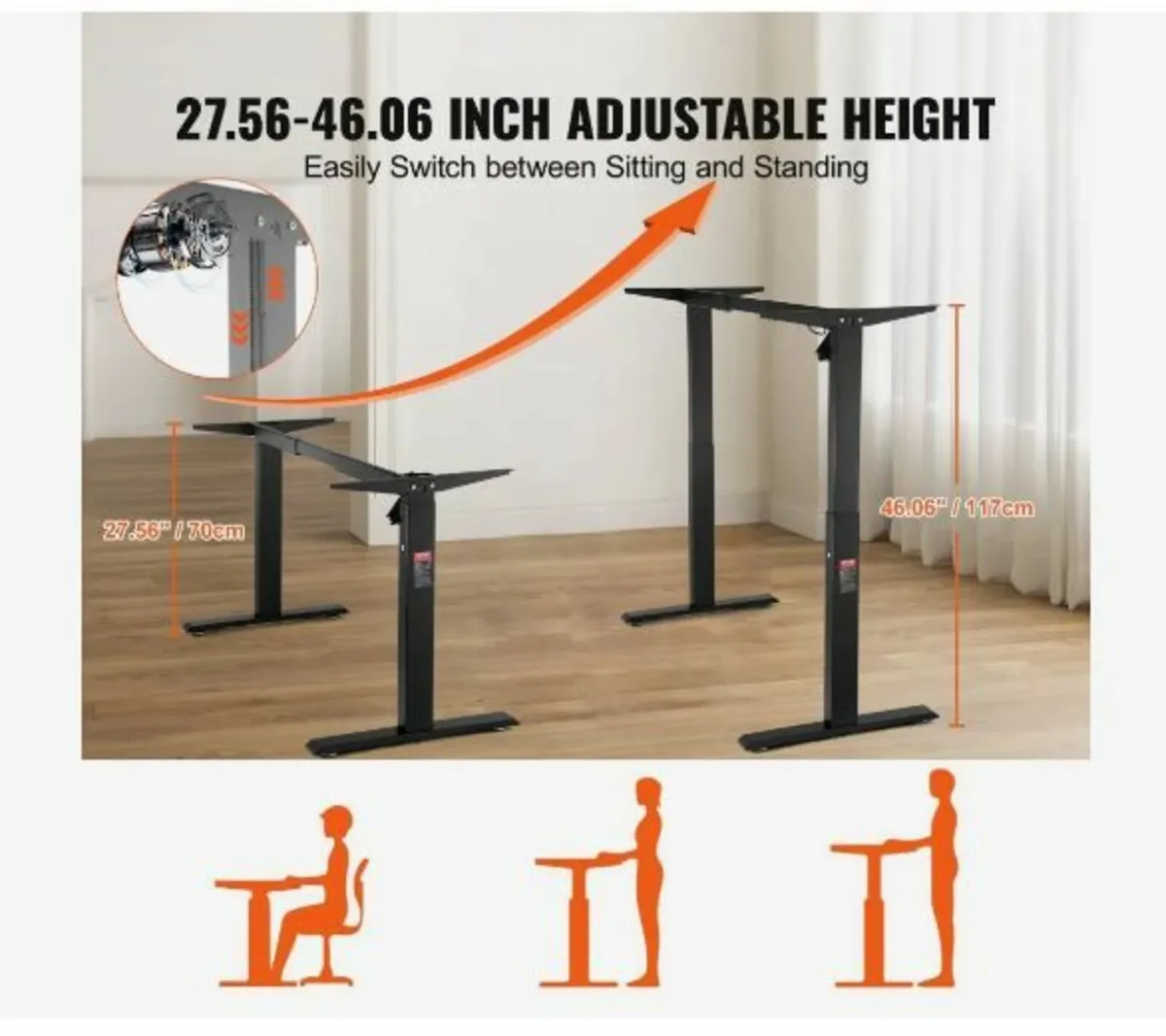 Electric Standing Desk Frame Adjustable - Image 3