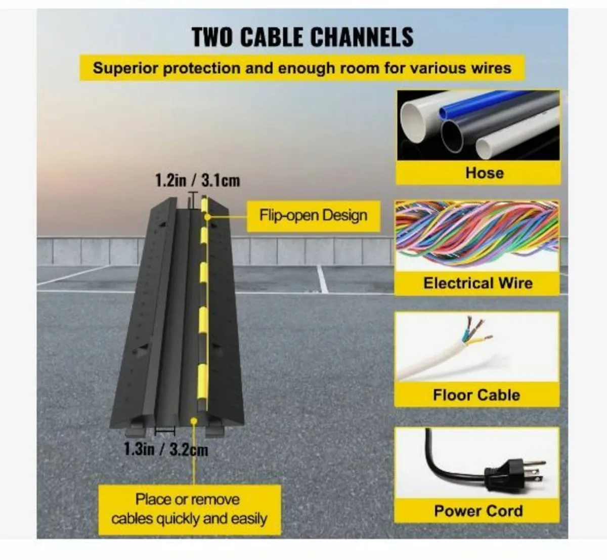 Cable Protector Ramp 101x24.5x5 cm - Image 2