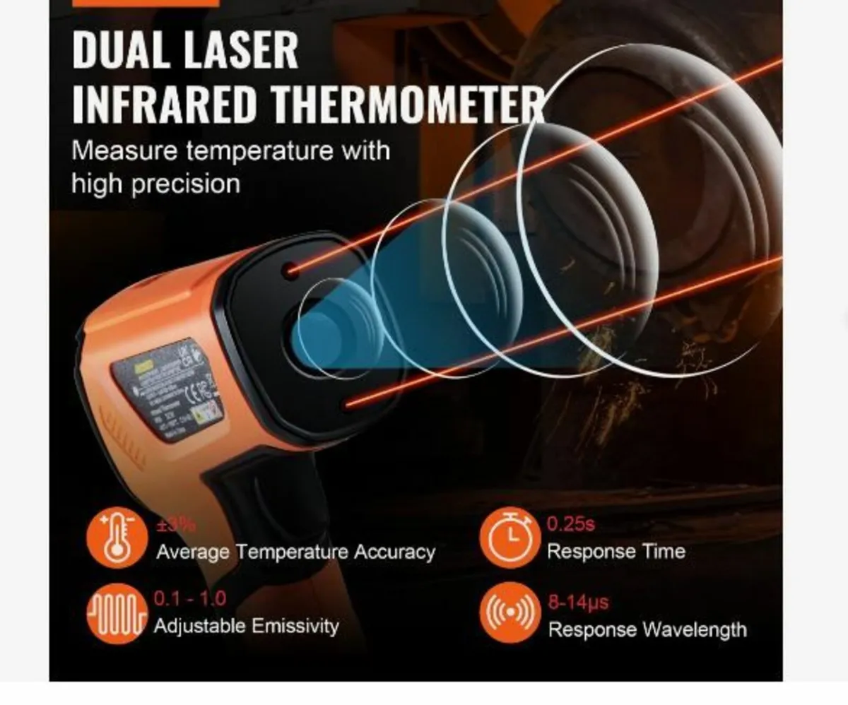Infrared Thermometer, -40~2732°F Dual Laser - Image 2