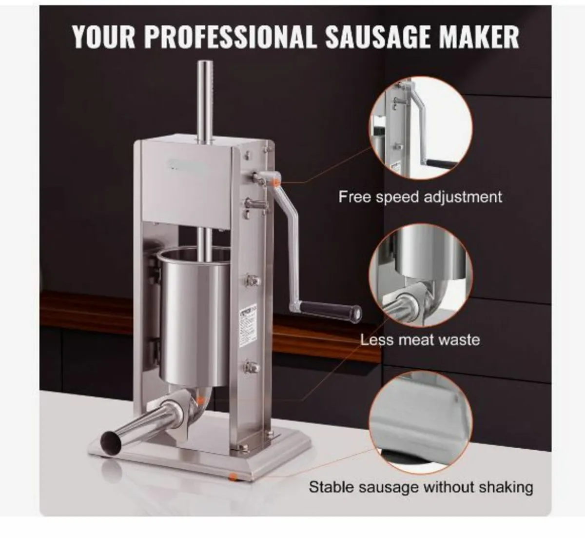 Manual Sausage Stuffer, 5LBS/3L Capacity - Image 3