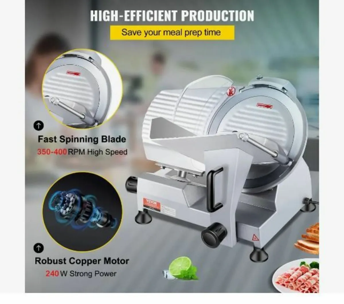 Commercial Meat Slicer, 240W - Image 4