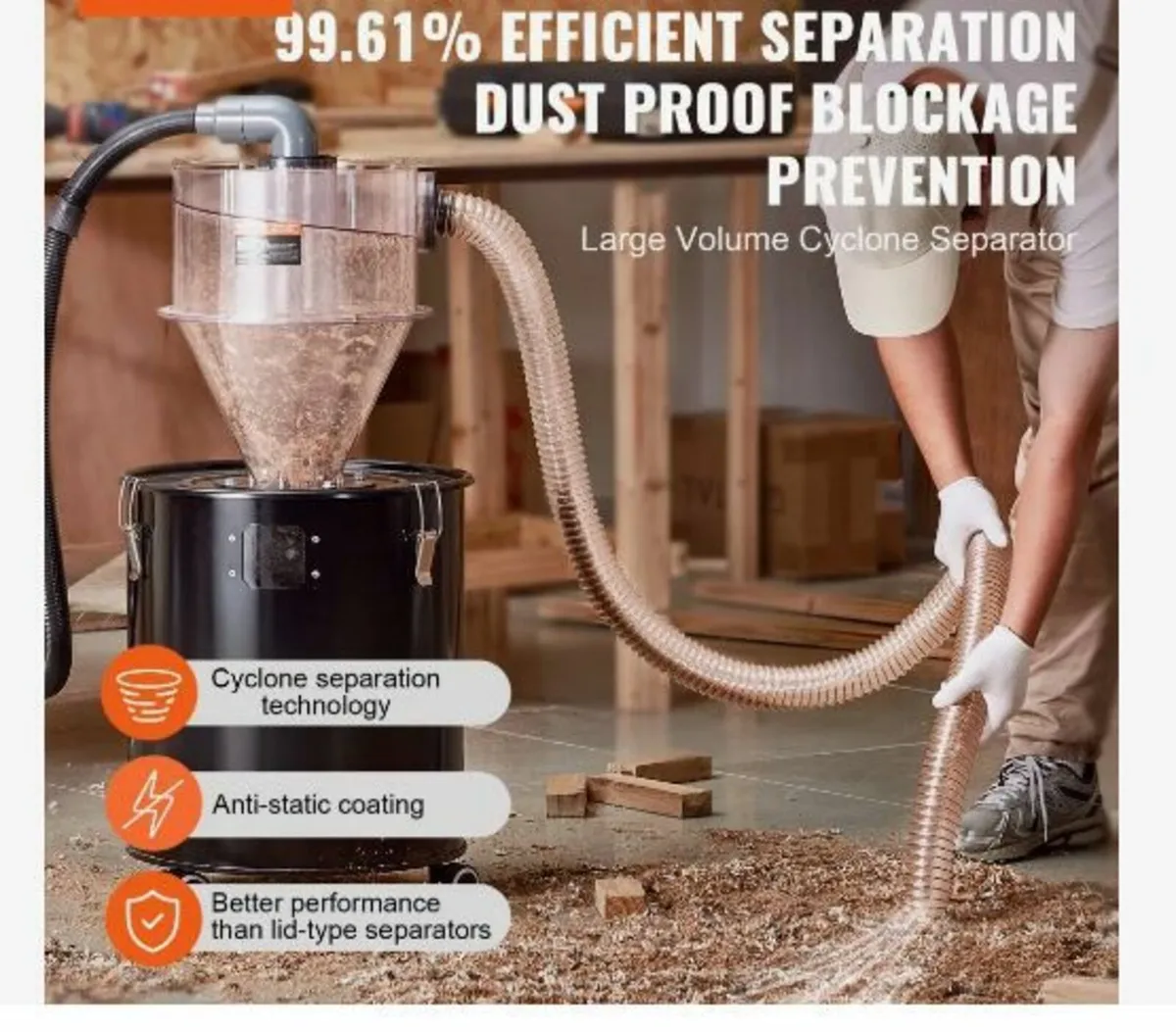 Cyclone Dust Separator with Metal Tank - Image 4