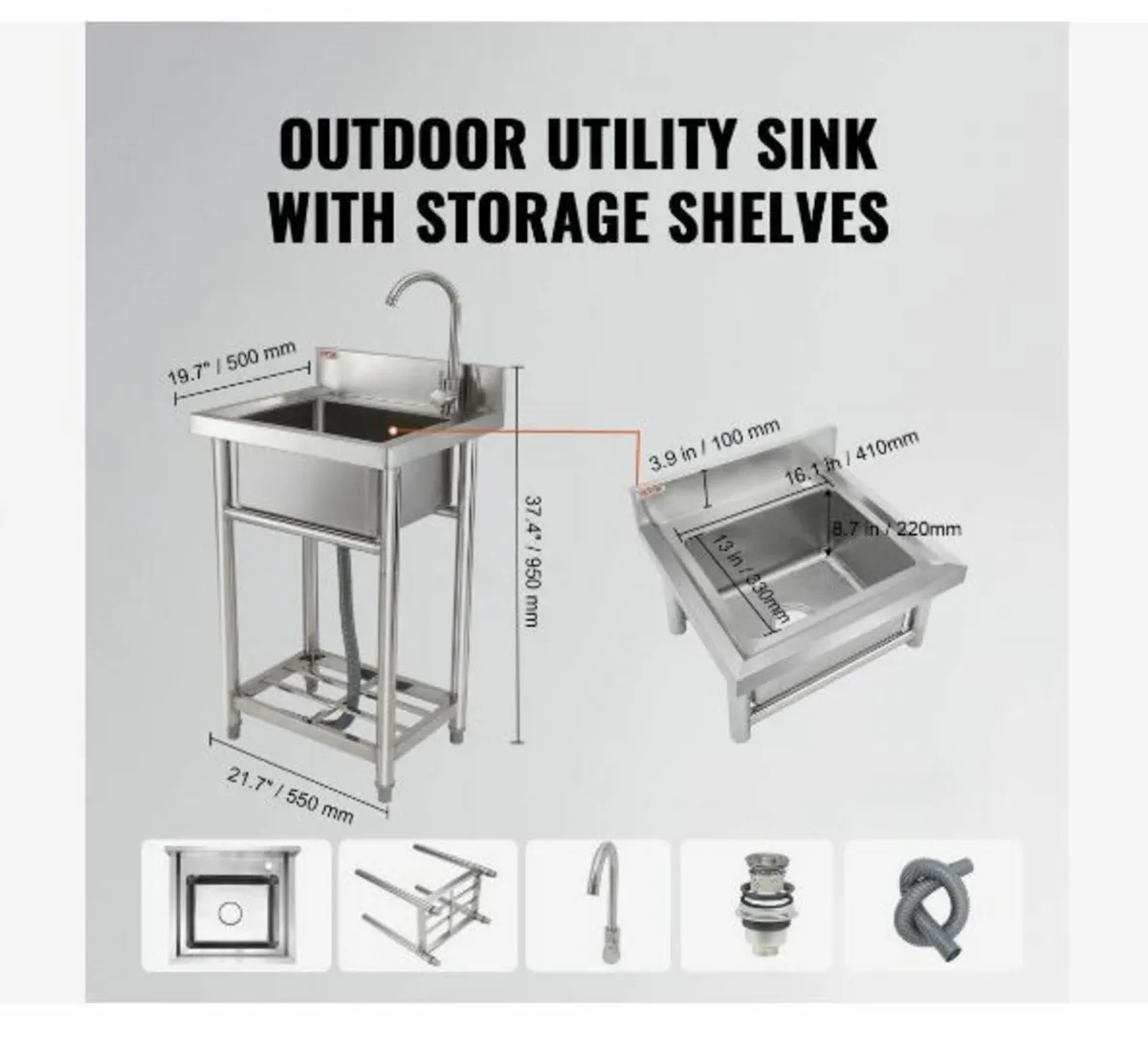 Stainless Steel Utility Sink - Image 2