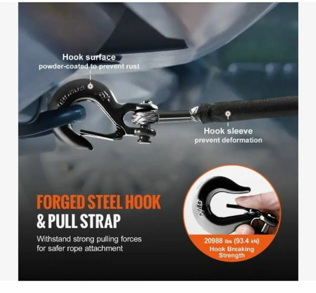 Synthetic Winch Rope, 9.5 mm x 30.48 m - Image 4