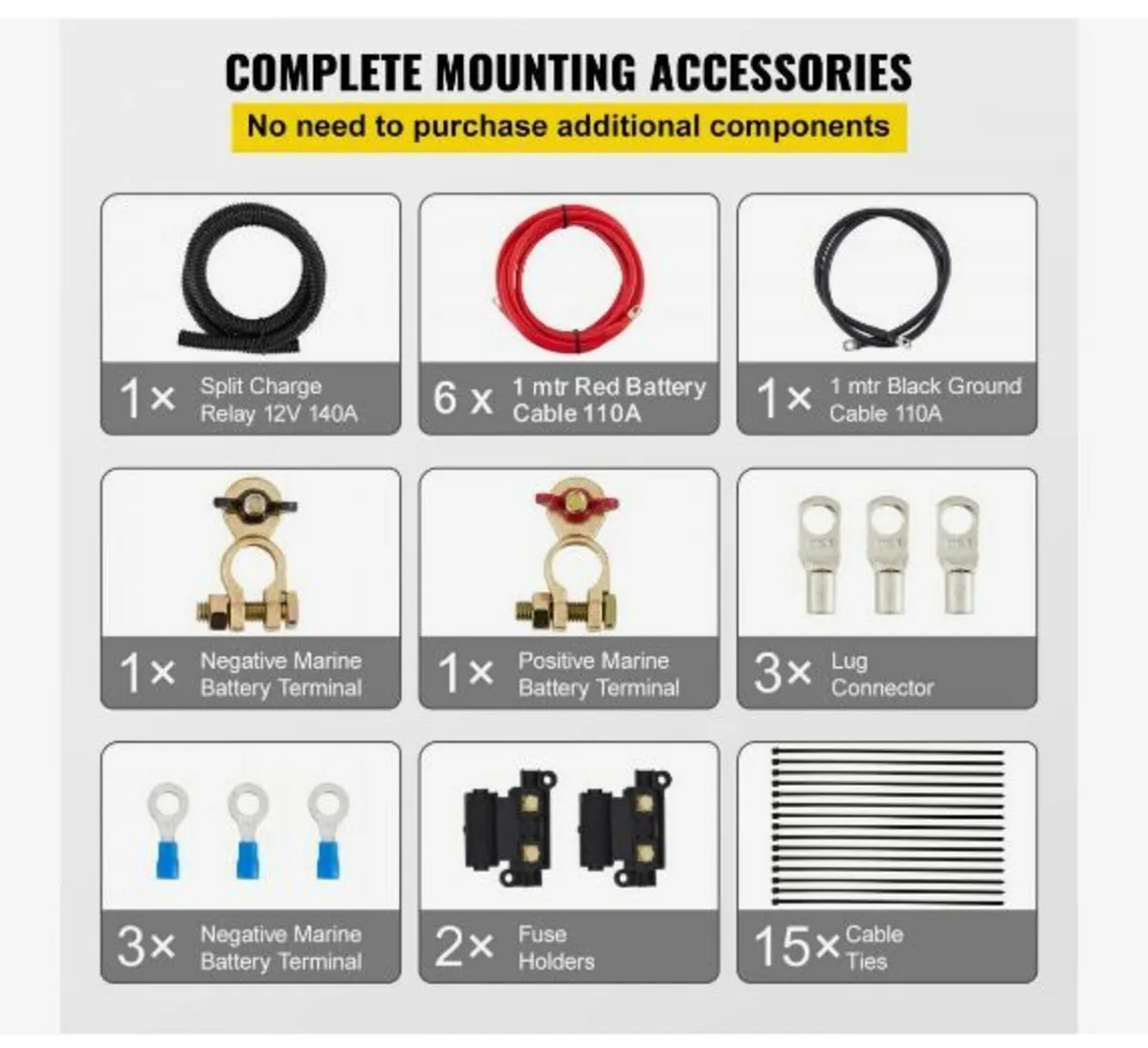 Split Charge Relay Kit, 6mtr 12V - Image 3