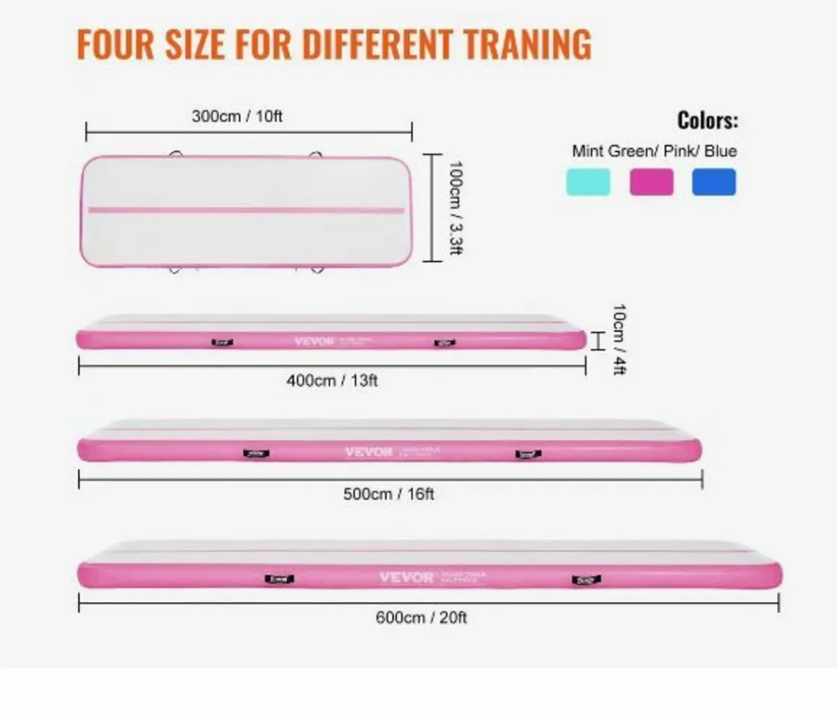 Gymnastics Air Mat, 4 inch Thickness Inflatable - Image 2